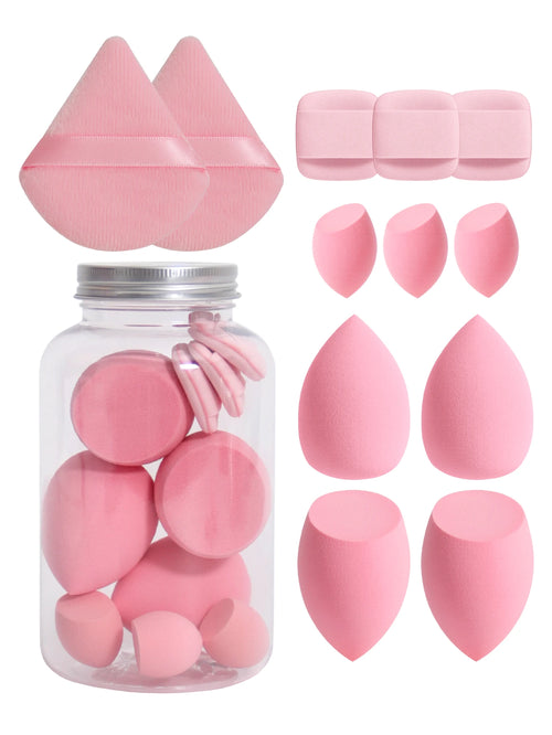 12Pcs Makeup Sponge Set with Storage Jar Latex-Free, Makeup Sponge