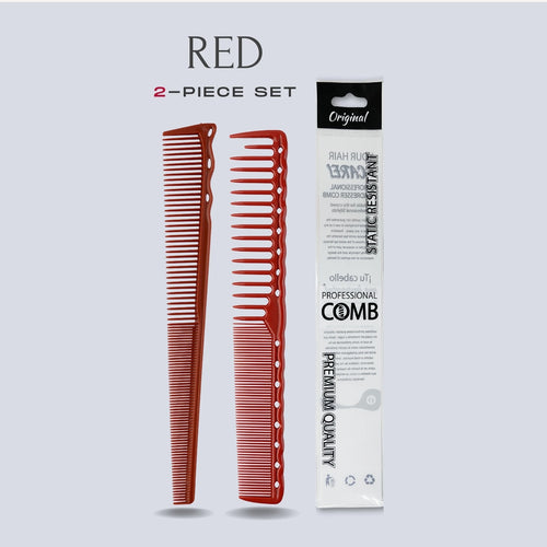 2pcs Set Professional Barbershop Hairdressing Dense Teeth Comb