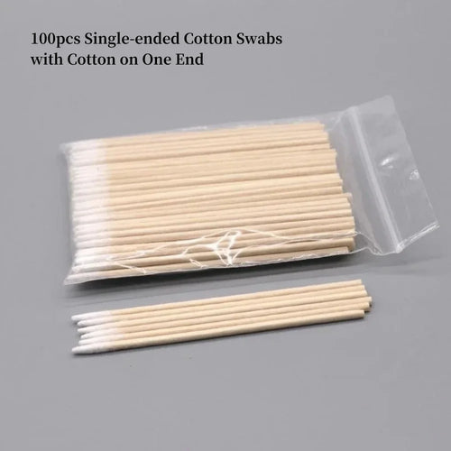 100/300/500 Nails Wooden Tip Cotton Stick Buds Disposable Ultra-Detail