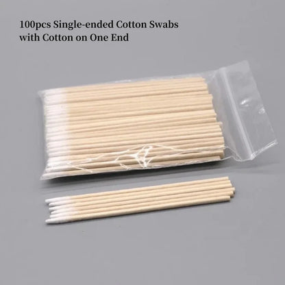100/300/500 Nails Wooden Tip Cotton Stick Buds Disposable Ultra-Detail