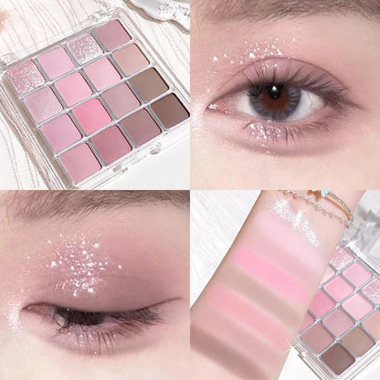 Sixteen-color sunset magic eye shadow plate pearl matte earth color