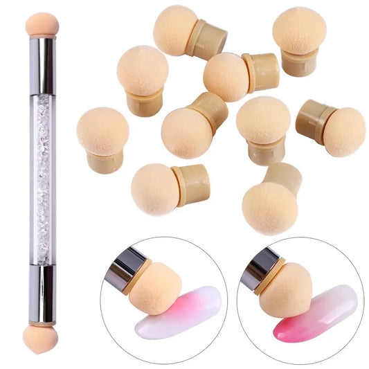 Double-ended Gradient Shading Pen Dotting Brush Head Sponge Rhinestone
