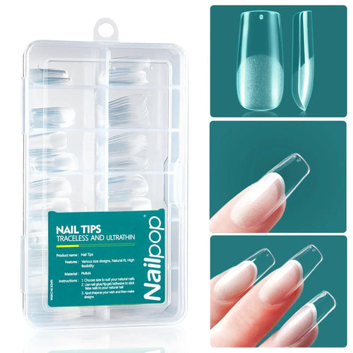 Nailpop 120pcs/box Gel X Nail Tips Medium Short Shape