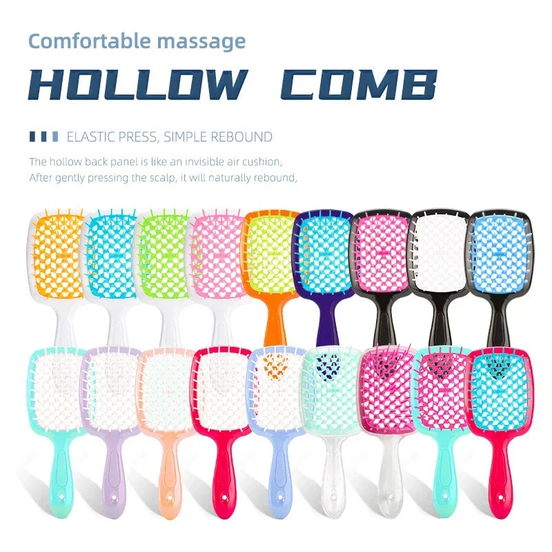 2pc Hair Comb Set Anti Static Scalp Massage Wet Dry Comb Demelante