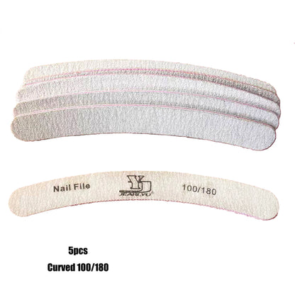 5/25Pcs/Lot Nail File Mix Color 80/100/150/180/240 Grit Professional
