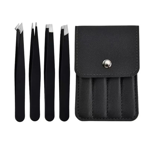 CNK  Wholesale  Stainless Steel Black Eyebrow Tweezer with Slant and