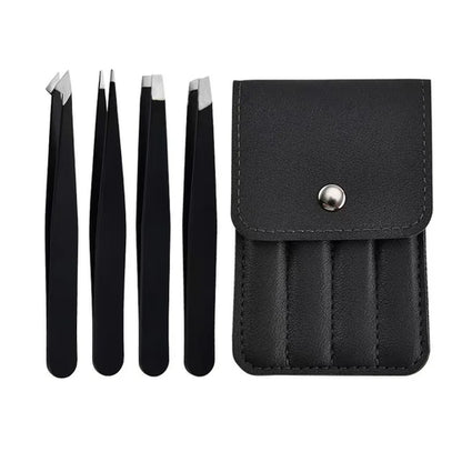 CNK  Wholesale  Stainless Steel Black Eyebrow Tweezer with Slant and