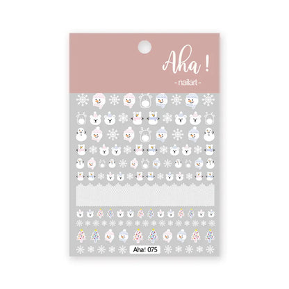 Winter Christmas Atmosphere Nail Stickers Snowman Snowflake Wapiti