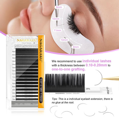 NAGARAKU Classic Mix Eyelash Extensions 16rows/Case 7~15mm Premium