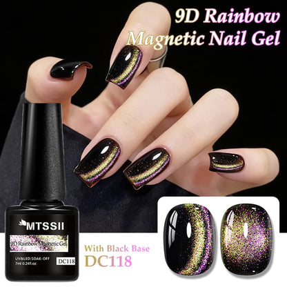 9D Rainbow Cat Magnetic Gel Nail Polish Chameleon Galaxy Effect
