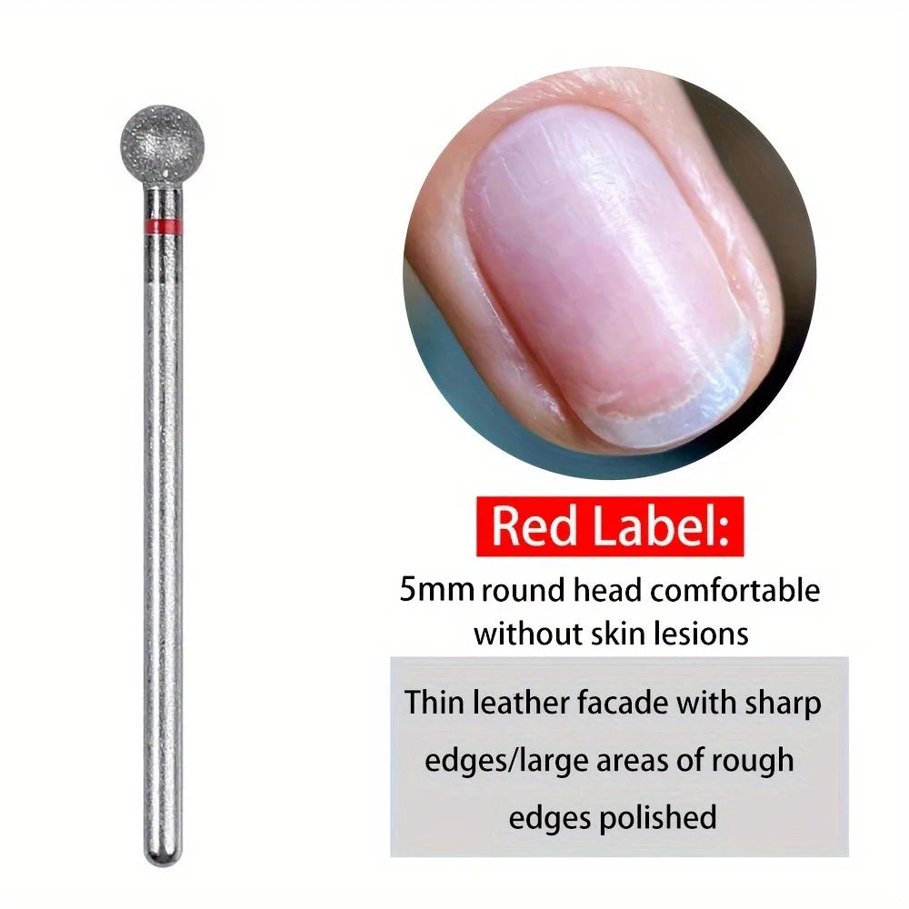 1PC/2/4PCS 5mm Small Round Head Nail Drill Bits，Diamond Cuticle Clean