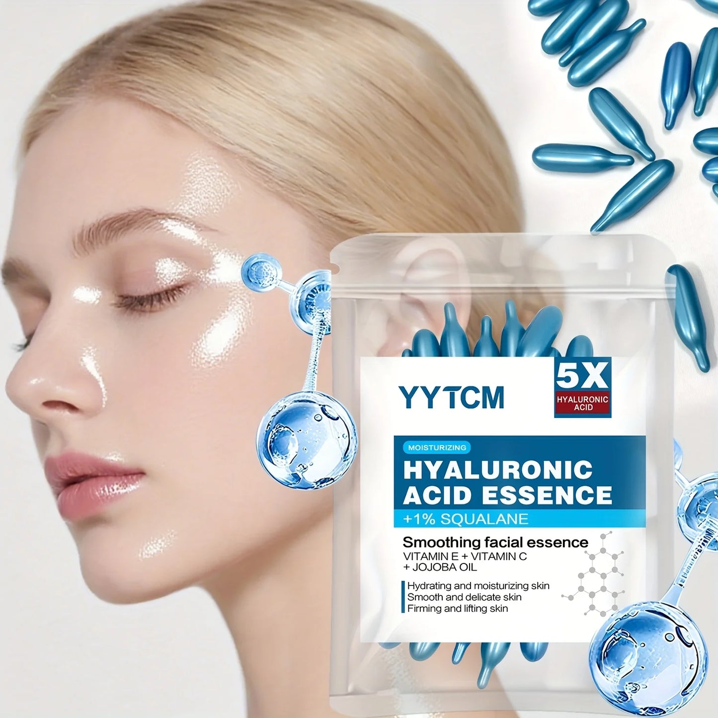 Hyaluronic acid deep moisturizing capsule essence, deep moisturizing