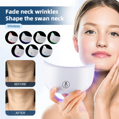 7 Colors Led Facial Mask With Neck Red Light Therapy Mask For Skin