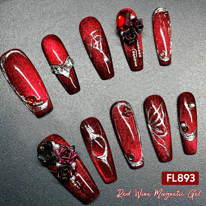 10ml Red Wine Magnetic Nai Gel Polish DIY Manicure Nail Art Varnish