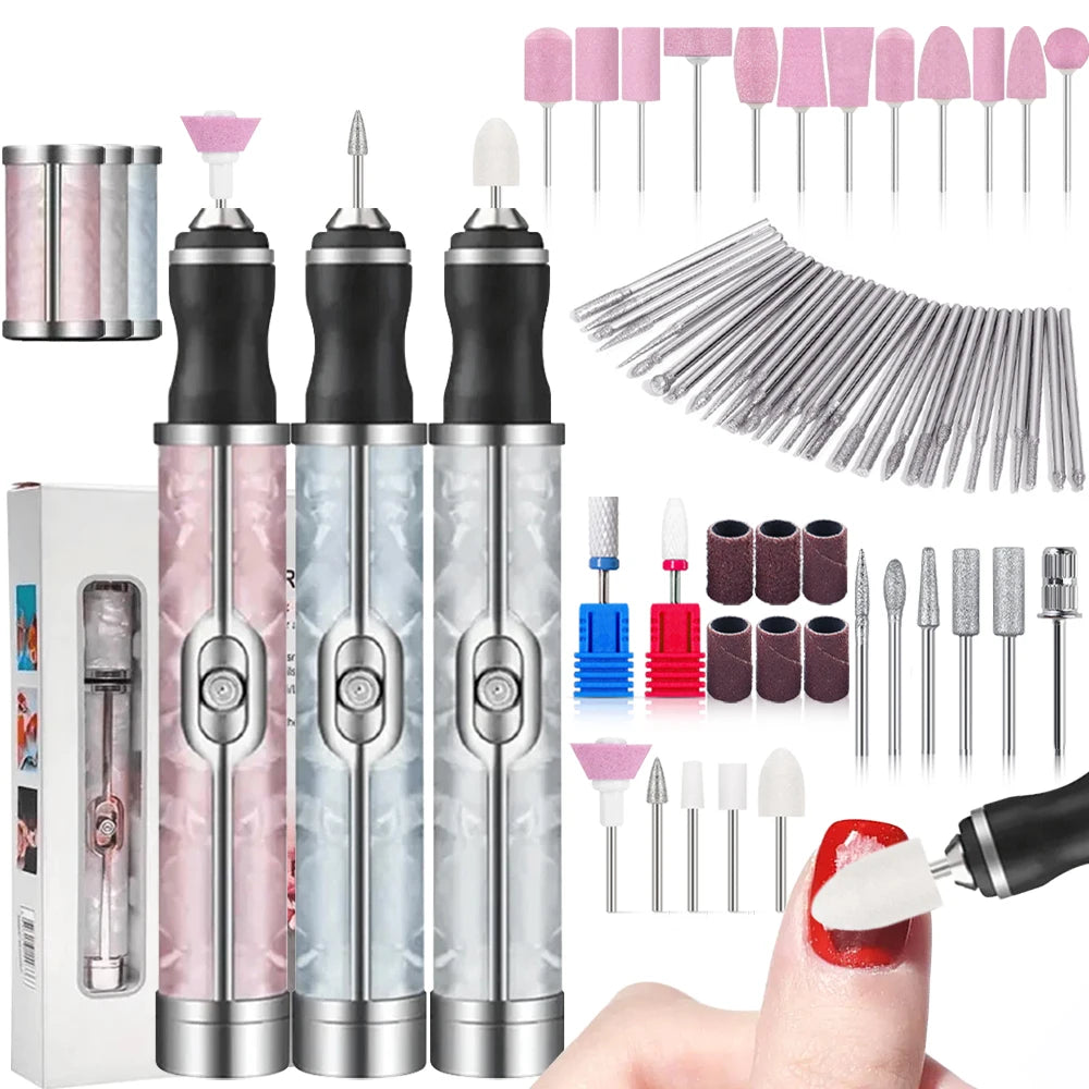 LINMANDA Electric Nail File Set Nails 4 Speeds Cordless Acrylic Nail