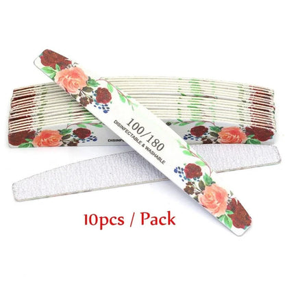 10Pcs Lot Professional Nail Files 100/180 Griting Wood Strong