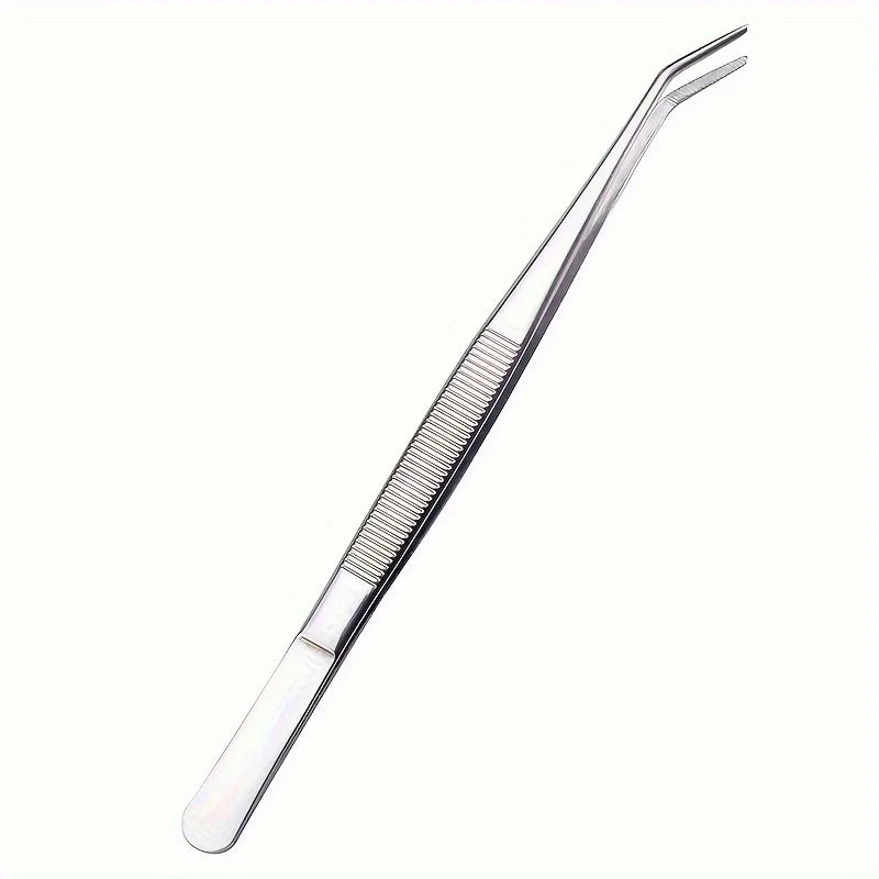 2pcs Stainless Steel Multi-Purpose Tweezers - Perfect For Nail Art,