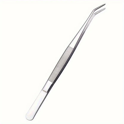 2pcs Stainless Steel Multi-Purpose Tweezers - Perfect For Nail Art,