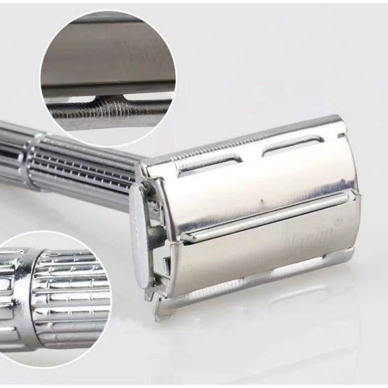Men Shaving Razor with Blade Sliver Folding Shaving Knife Facial Hair