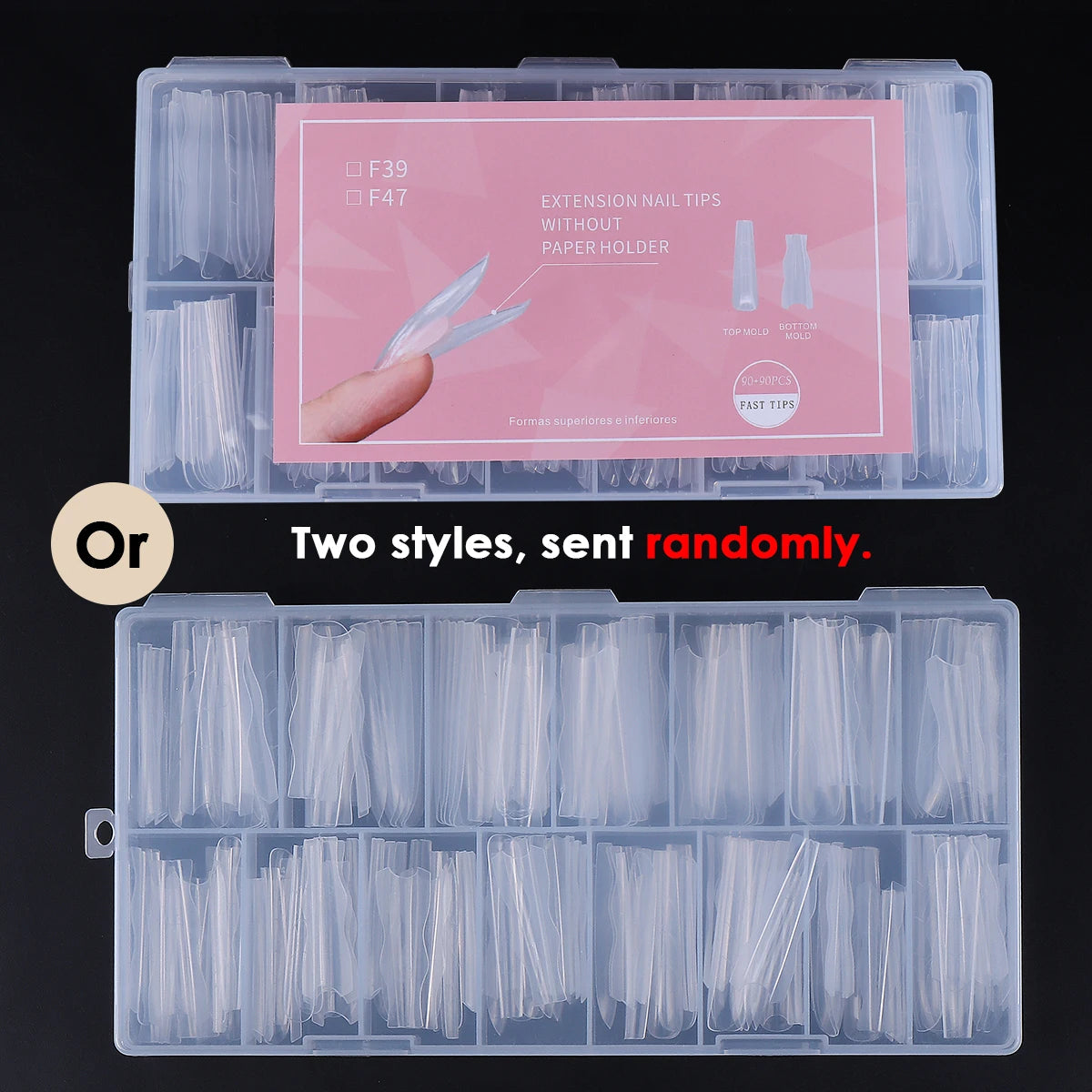 180pcs New Sandwich Nail Extension Mold Interlayer Dual Nail Forms