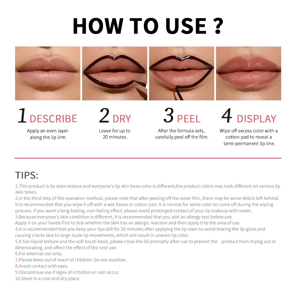 Lip Liner Pencil Peel Off Lip Stain Tattoo Long Wearing Matte