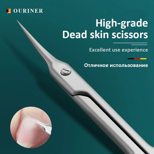 Stainless Steel Curved Tip Thin Blade Cuticle Scissors Nail Clippers