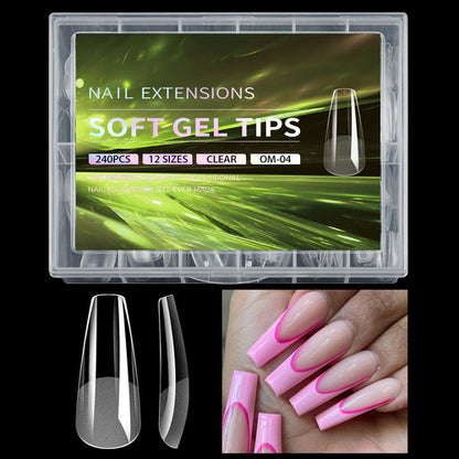 Luxury False Nail Tips Soft Gel Fingertip Semi-matte Capsules Almond