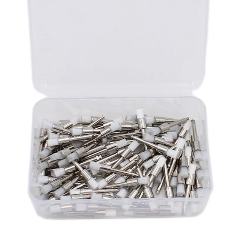 100PCS/Box Dentistry Polishing Brush Nylon Flat Head Latch Teeth