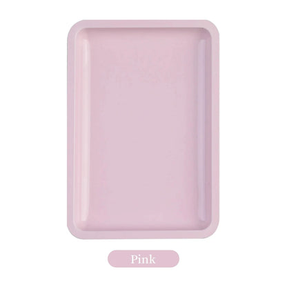 1PC Square Stainless Steel Cosmetic Storage Tray Nail Art Manicure