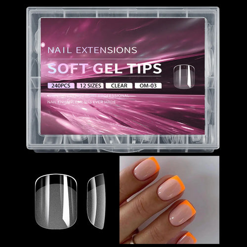 Luxury False Nail Tips Soft Gel Fingertip Semi-matte Capsules Almond