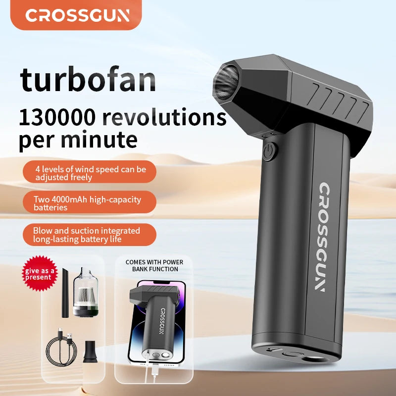 CROSSGUN New Jet Fan Strong Portable Power Handheld Dust Elimination