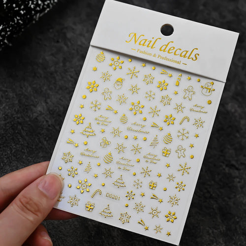 Winter Christmas Atmosphere Nail Stickers Snowman Snowflake Wapiti