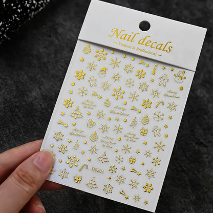 Winter Christmas Atmosphere Nail Stickers Snowman Snowflake Wapiti