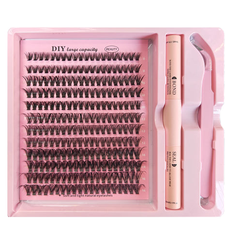 DIY Clusters Lash Kit Full Set 8-16mm Mix Bond&Seal Tweezers Lash for