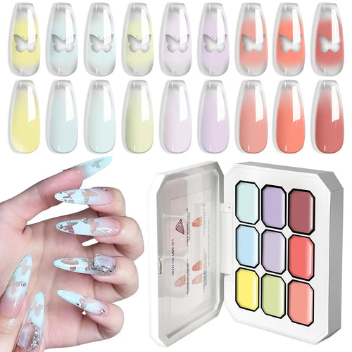 LIMEGIRL 9 Color Gradient Painting Gel Nail Art Gradient Color DIY