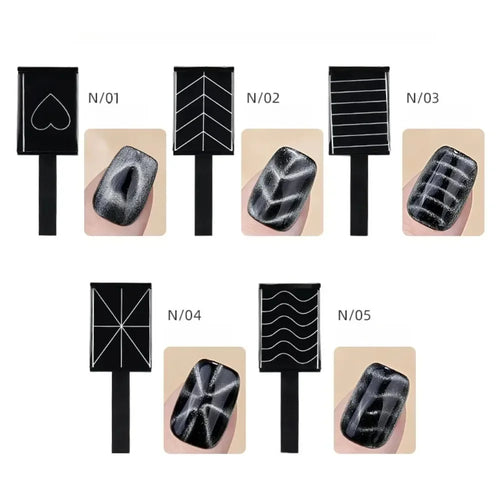 27pcs Cat Eye Magnet Cube for Nails Strong Magnetic Square Stick 9D/5D