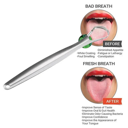 1/2/3Pcs Reusable Stainless Steel Useful Tongue Scraper Cleaner Fresh