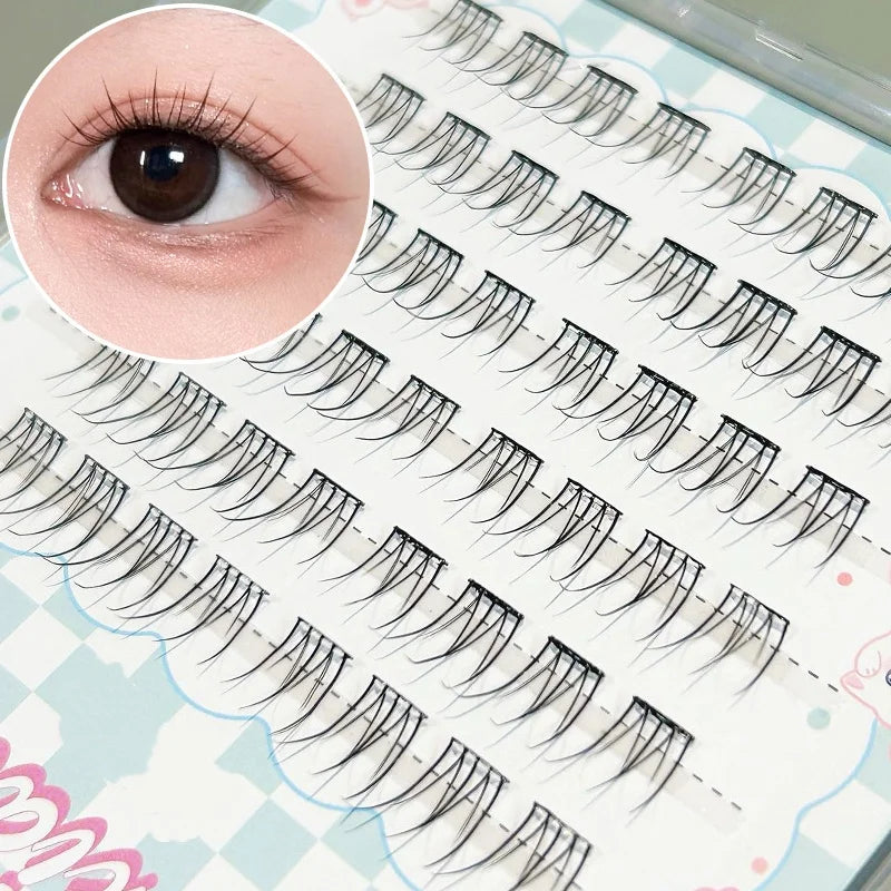 Mixiaohe Glue-Free False Eyelashes 48 Clusters 10-13mm C Curl Beginner