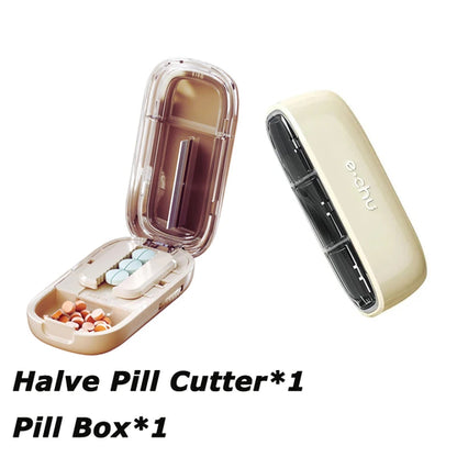 Newest Quartering Pill Cutter Storage Box Portable Drug Tablet