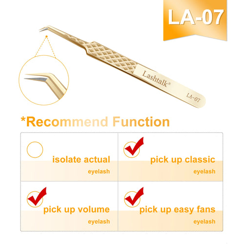 Lashtalk Precision Fiber Tip Tweezer Eyelash Extensions Diamond Grip