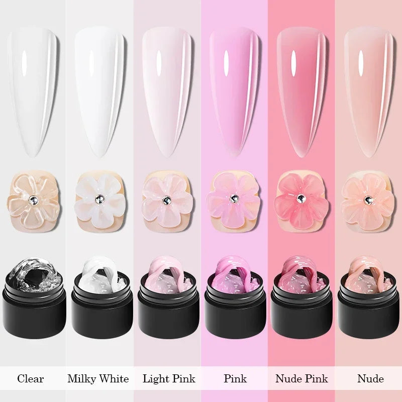 MTSSII 8ml Clear Non Stick Hand Solid Extension Nail Gel Polish