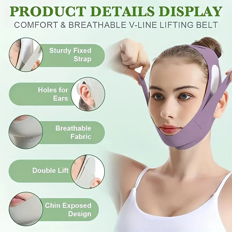 Overnight Face Lift Band with Graphene Fiber - Double Chin Reducer &