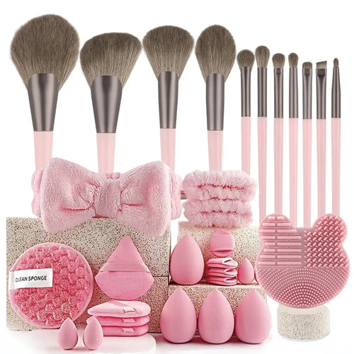 13/33pcs Professional Makeup Brush Set with Accessories for
