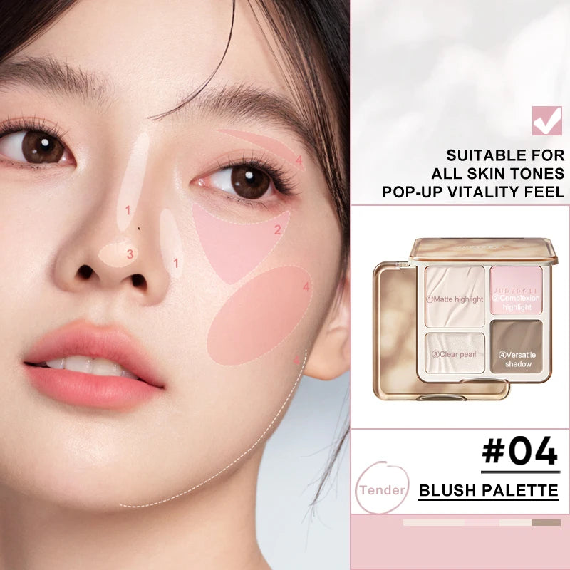 Judydoll Highlighter & Contour Palette, Matte & Shimmer, Sculpt &