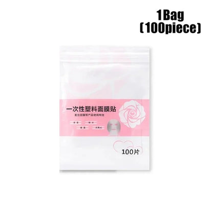 100-500pcs Disposable Plastic Film Full Face Cleaner Mask Neck