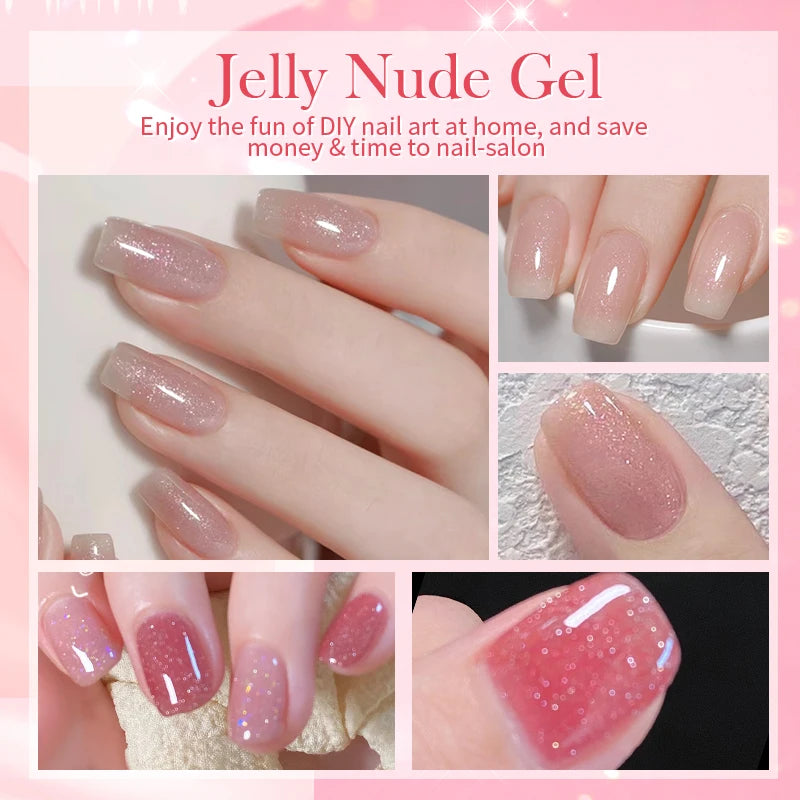 BORN PRETTY 10ml Translucent Jelly Nude Gel Nail Polish Colorful
