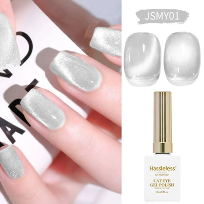 Hassleless  15ml Universal Silver Cat Eye Gel Polish. Glittery,