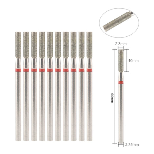 10Pcs Diamond Milling Cutter For Manicure Electric Nail Drill Bits