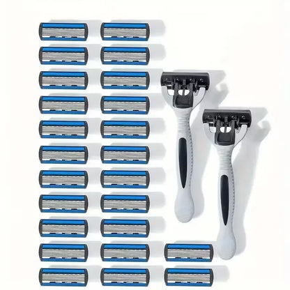 Men's manual razor safety razor 6-layer stainless steel hair removal