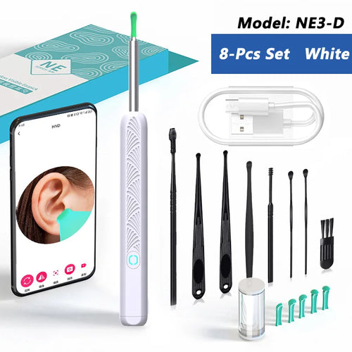 Visual Ear Wax Cleaner with Camera Safe Earwax Removal Endoscope with